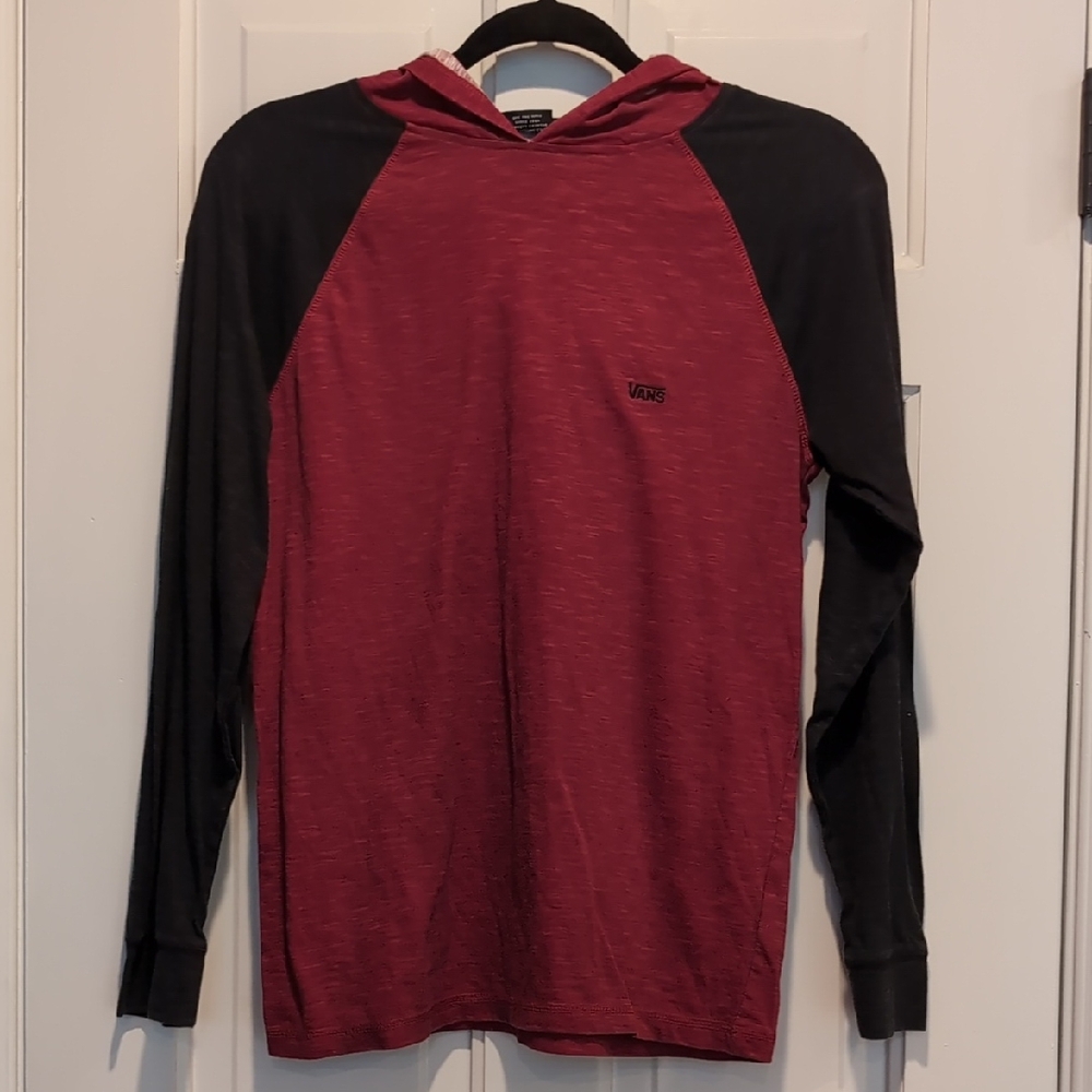 Vans Black/Red Hooded Long Sleeved Tee